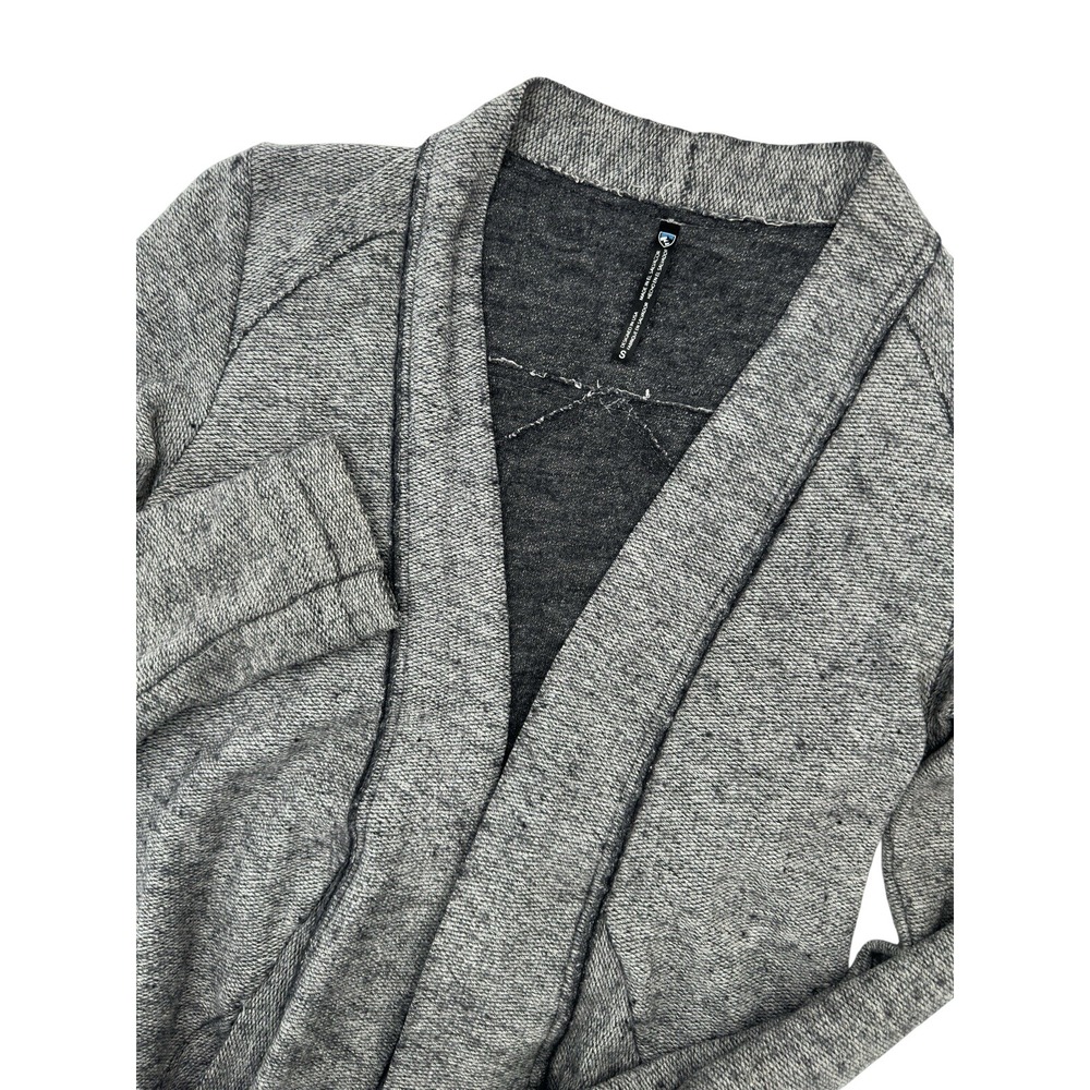 KUHL Gray Marled Open Front Cardigan‎ Wool Blend Asymmetric Hem Small F18 4220